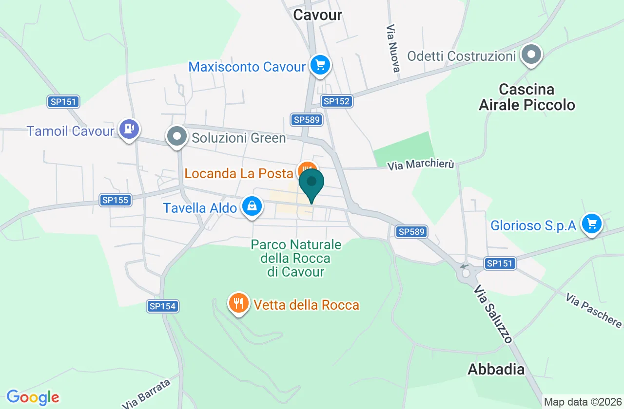 Mappa della zona di Cavour