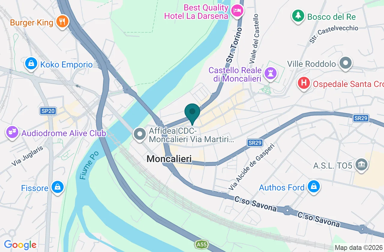 Mappa della zona di Moncalieri